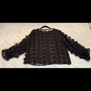 SHEIN Sheer Long Sleeve Blouse